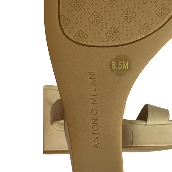 NWOB Nude Antonio Melani Madelle Nubuck Leather Wedge Strappy Sandals - Picture 6 of 12